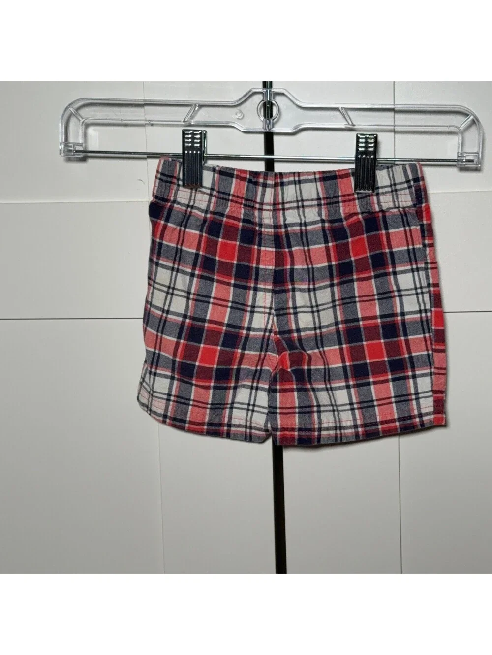 Carters Red White and Blue Plaid Shorts for Children, Size 24M